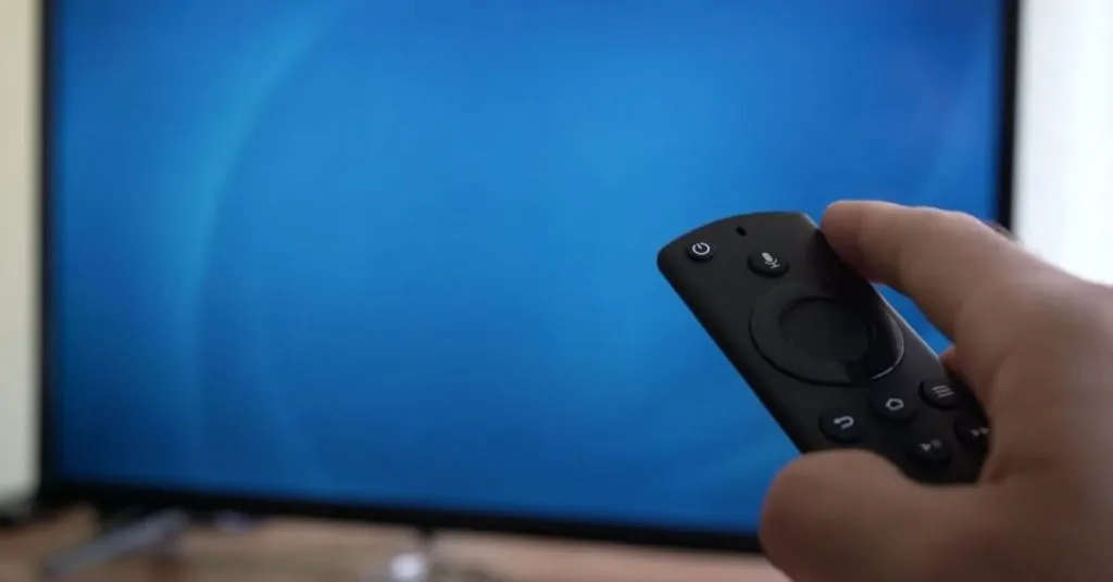 TV Remote pointing to Fire TV