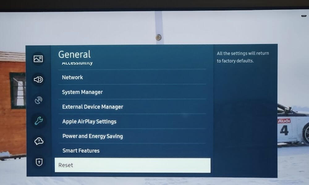 samsung tv reset